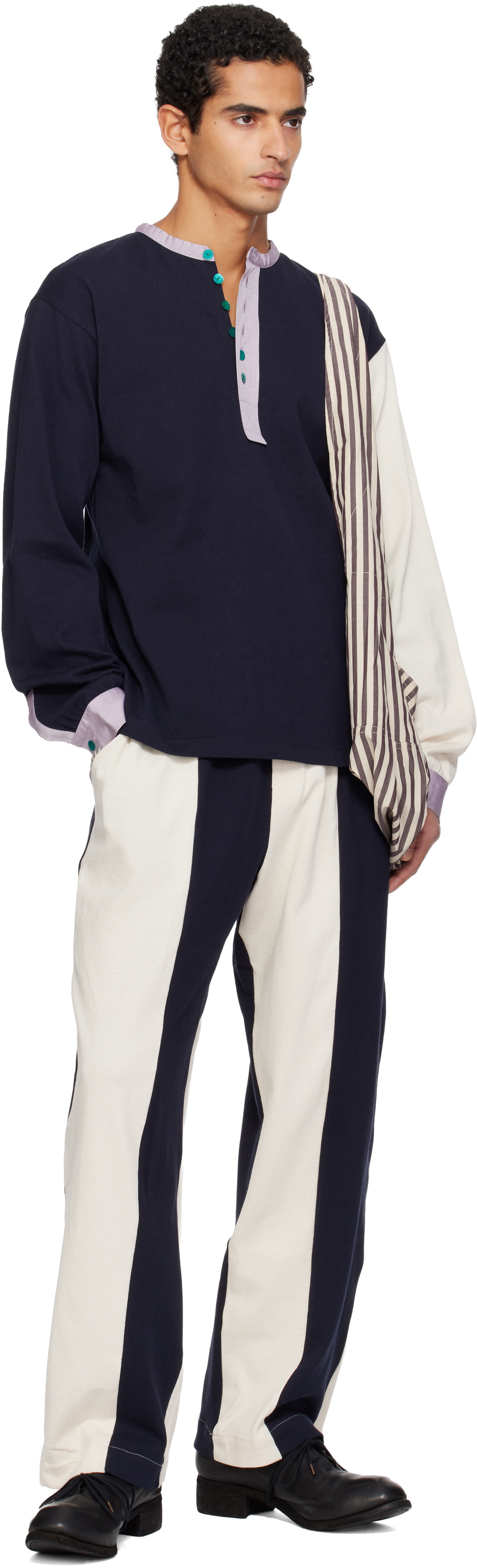 SC103 Off-White & Navy Leap Sweatpants