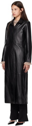 Nour Hammour Black Gotham Leather Coat