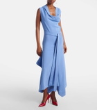 Ferragamo Gancini draped asymmetric cady maxi dress