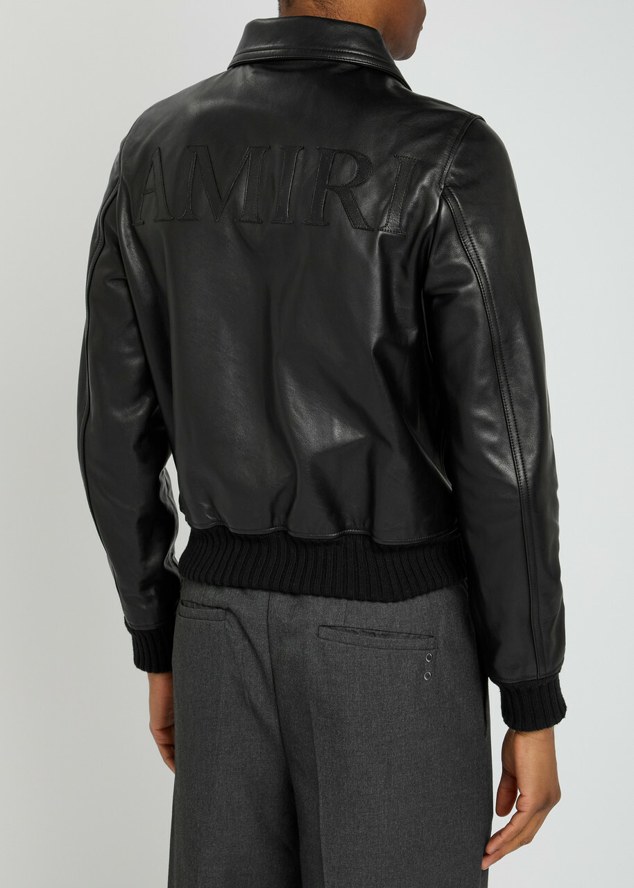 Amiri Blouson Leather Jacket Black