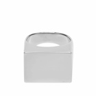 Dries Van Noten Men's Square Front Ring in Silver