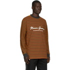 Noon Goons Burgundy and Orange Stripe Patricia Long Sleeve T-Shirt