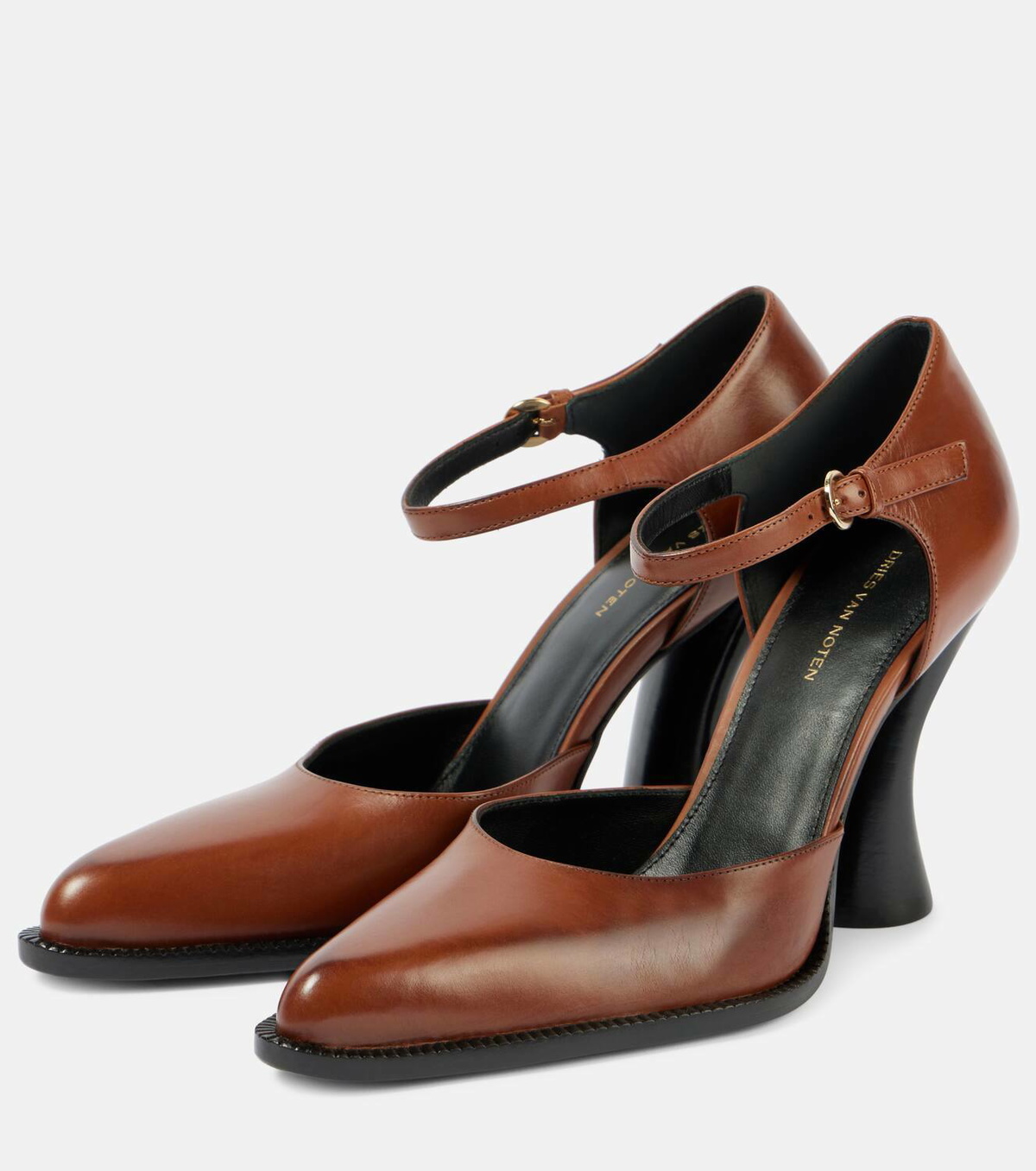 注目の的！【Dries Van Noten】95 leather pumps 95 velvet pumps in blue - Dries Van Noten | Mytheresa
