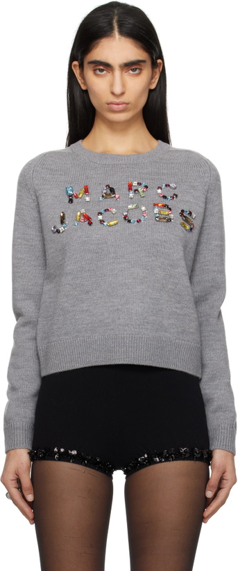 Photo: Marc Jacobs Gray Gem Knit Logo Sweater