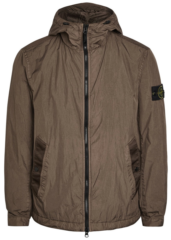 Photo: Stone Island Hooded Crinkled Shell Jacket Burgundy
