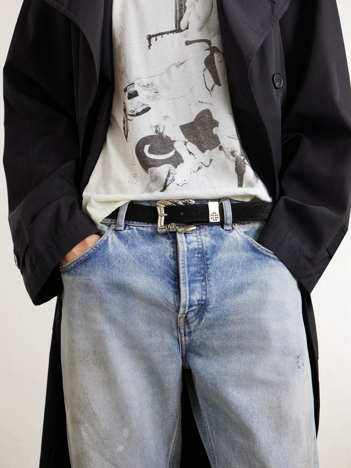 Enfants Riches Déprimés - 3cm Suede Belt - Black