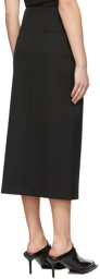 System Black Wool Midi Skirt