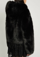 Free People Louder Please Hooded Faux fur Jacket Black