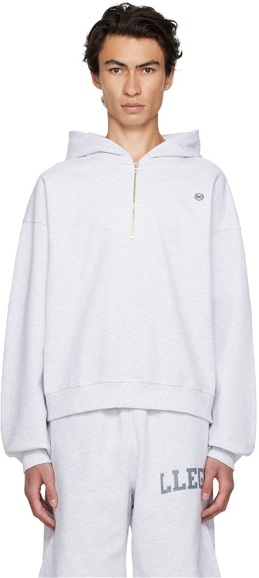 Photo: Recto SSENSE Exclusive Gray Embroidered Hoodie
