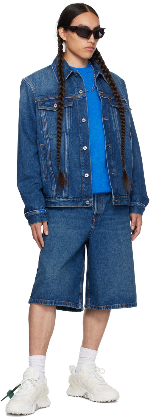Off-White Blue Zip Denim Jacket Off-White