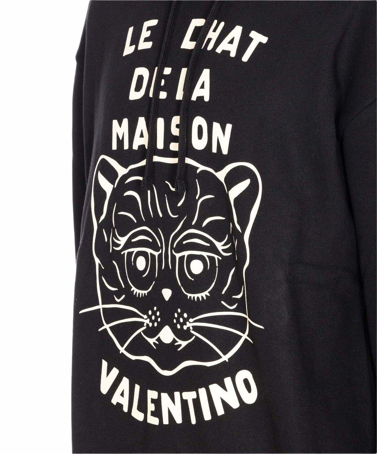 パーカー・フーディ VALENTINO GARAVANI CHAT DE LA MAISON PATCH HOODIE Valentino Garavani Chat De La Maison Patch Hoodie | Black