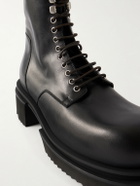 Rick Owens - Bogun Leather Lace-up Boots - Black