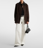 Nour Hammour Grange leather-trimmed suede jacket