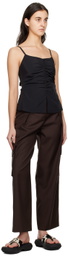 DRAE Black Ruched Camisole
