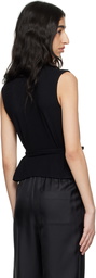 LESET Black Lauren Sleeveless Wrap Vest