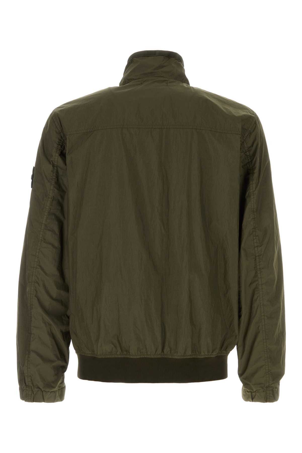Stone Island Army Green Nylon Jacket Stone Island