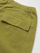 STORY MFG. - Peace Wide-Leg Organic Cotton Drawstring Cargo Trousers - Green