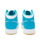 Air Jordan 1 Mid GS Sneakers in Aquatone/Celestial Gold