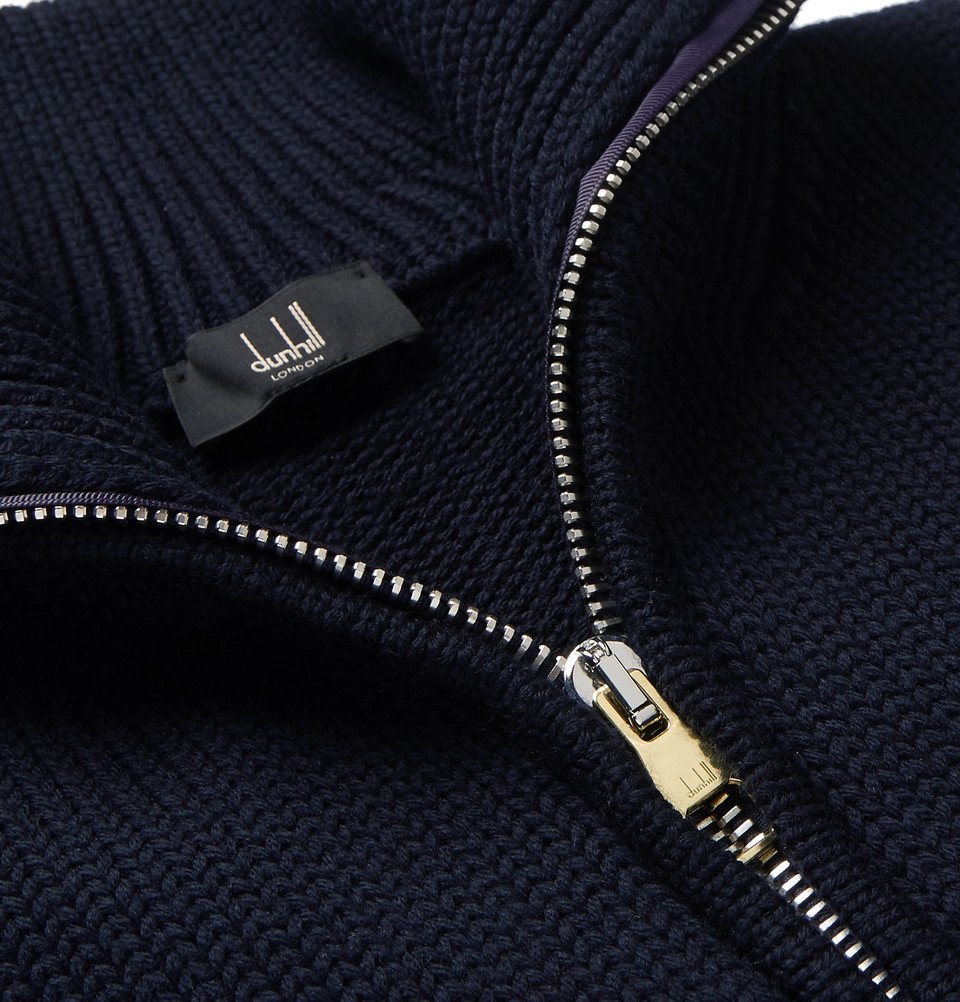 Dunhill - Wool Half-Zip Sweater - Men - Navy Dunhill