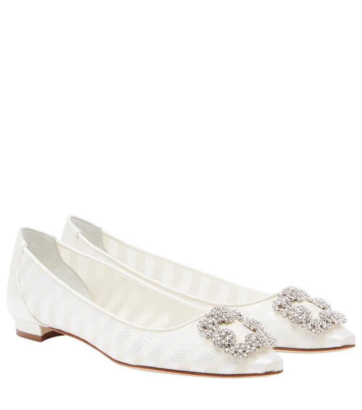 Photo: Manolo Blahnik Hangisi embellished organza ballet flats