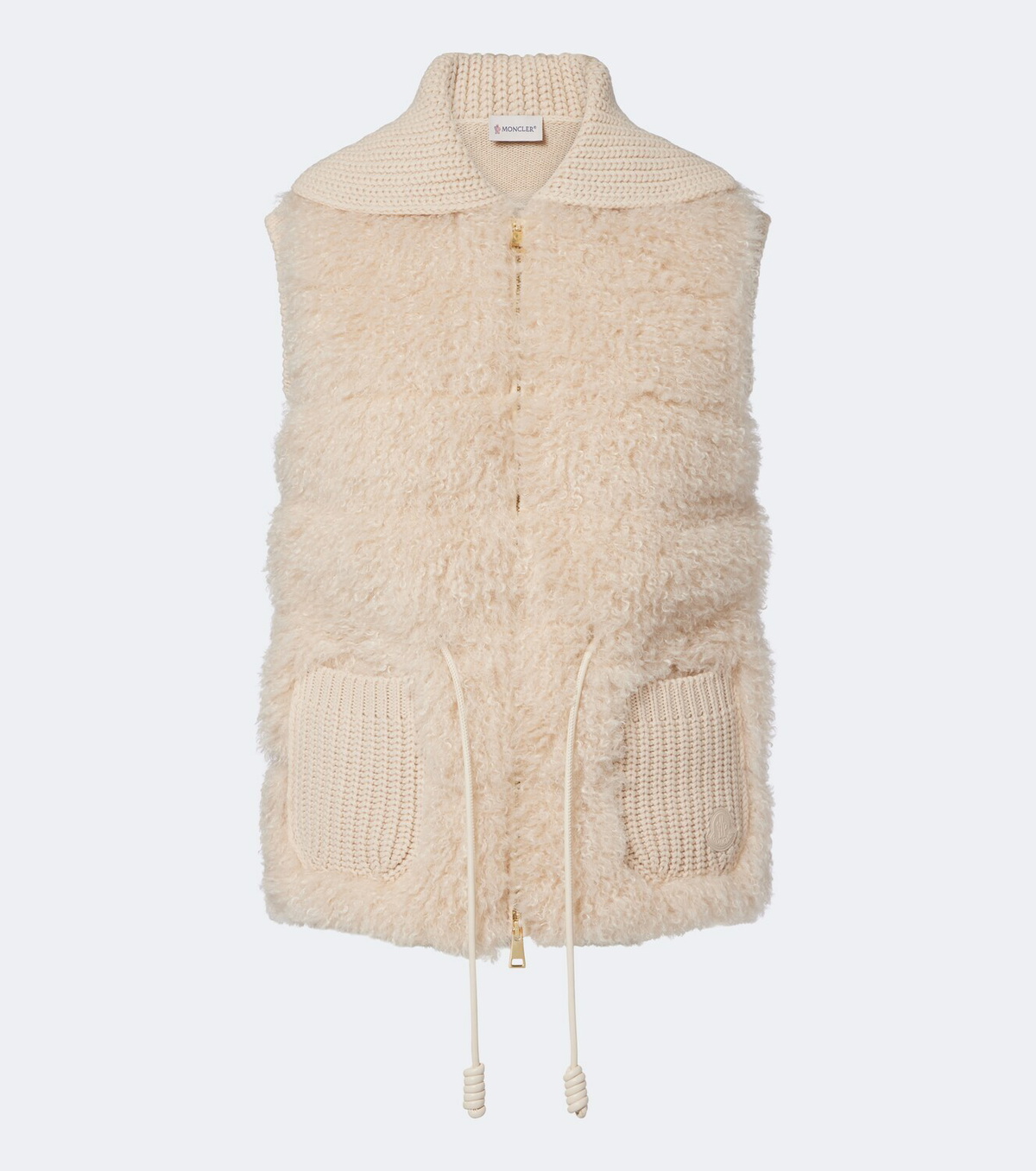 Moncler Shearling and cashmere down vest