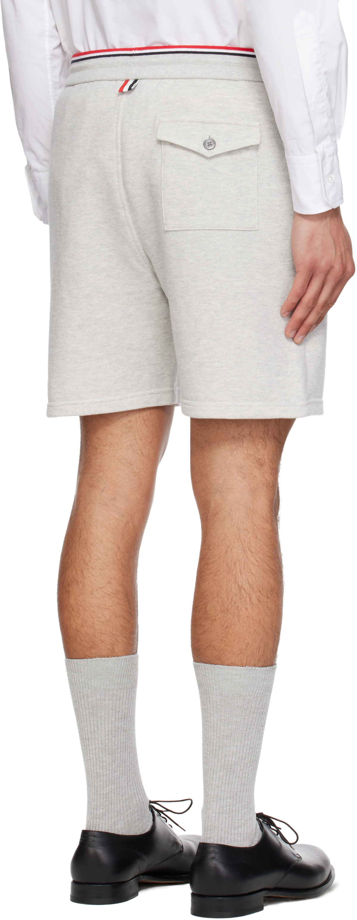 Thom Browne Gray Pique Loopback Sweat Shorts