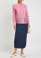Sister Jane Coracle Embroidered Lyocell-blend Blouse Pink