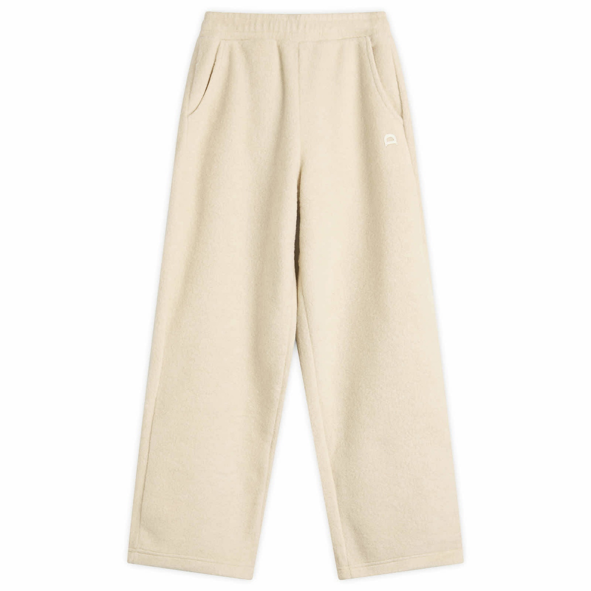 DUNST Women's Boucle Wide Leg Sweatpants in Cream