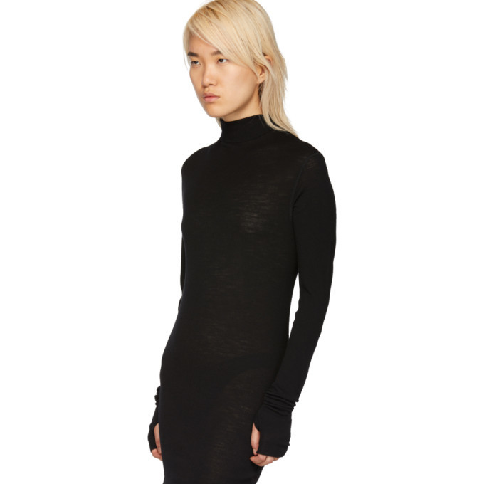 Boris Bidjan Saberi Black Rib Turtleneck Dress
