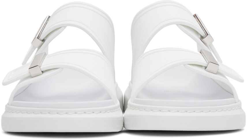 Alexander McQueen White Rubber Hybrid Slides