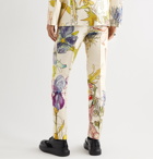 Alexander McQueen - Slim-Fit Floral-Print Silk and Wool-Blend Suit Trousers - Neutrals