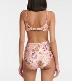 Zimmermann - Rosa floral high-rise bikini bottoms