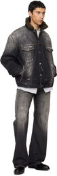 Acne Studios Black Faded Denim Jacket