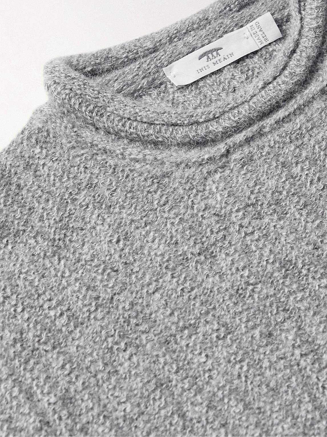 Inis Meáin - Moss Ribbed Baby Alpaca Sweater - Gray Inis Meáin