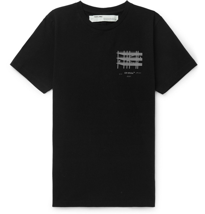 Photo: Off-White - Slim-Fit Reflective-Trimmed Cotton-Jersey T-Shirt - Black