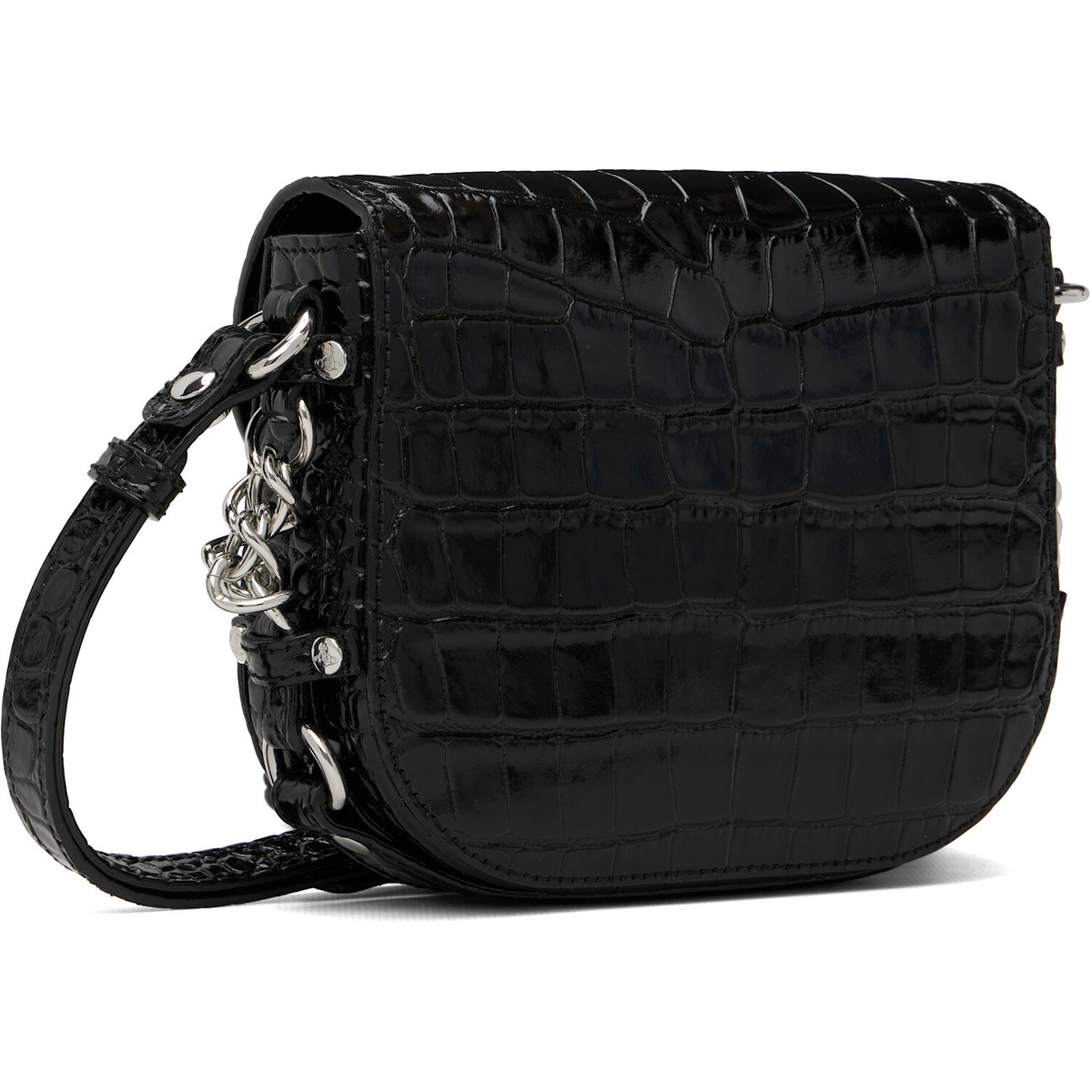 Vivienne Westwood Black Hunter Flap Crossbody Bag