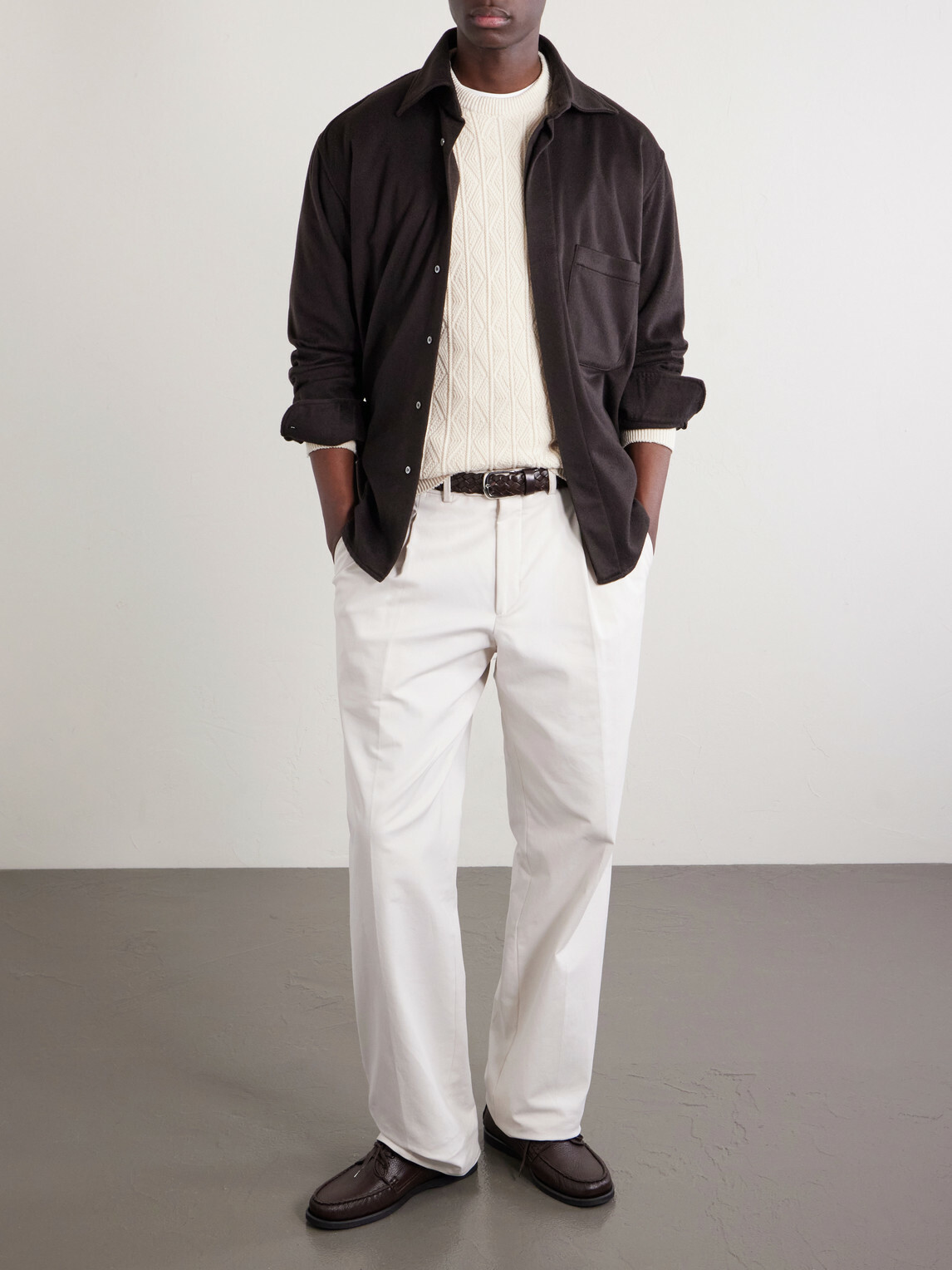 Inis Meáin - Knitted Cotton and Cashmere-Blend Sweater - Neutrals