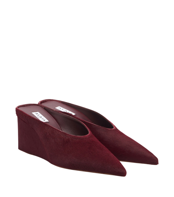 Photo: Alaïa Cube calf hair wedge mules
