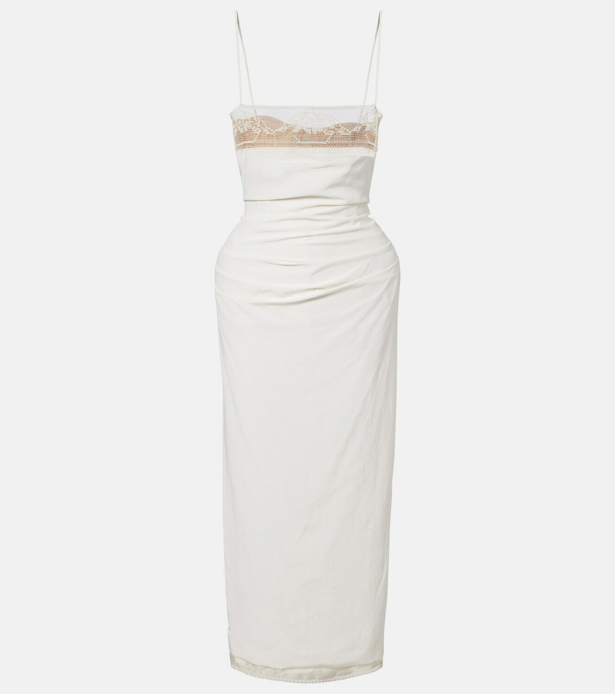 Magda Butrym Lace-trimmed silk corset dress