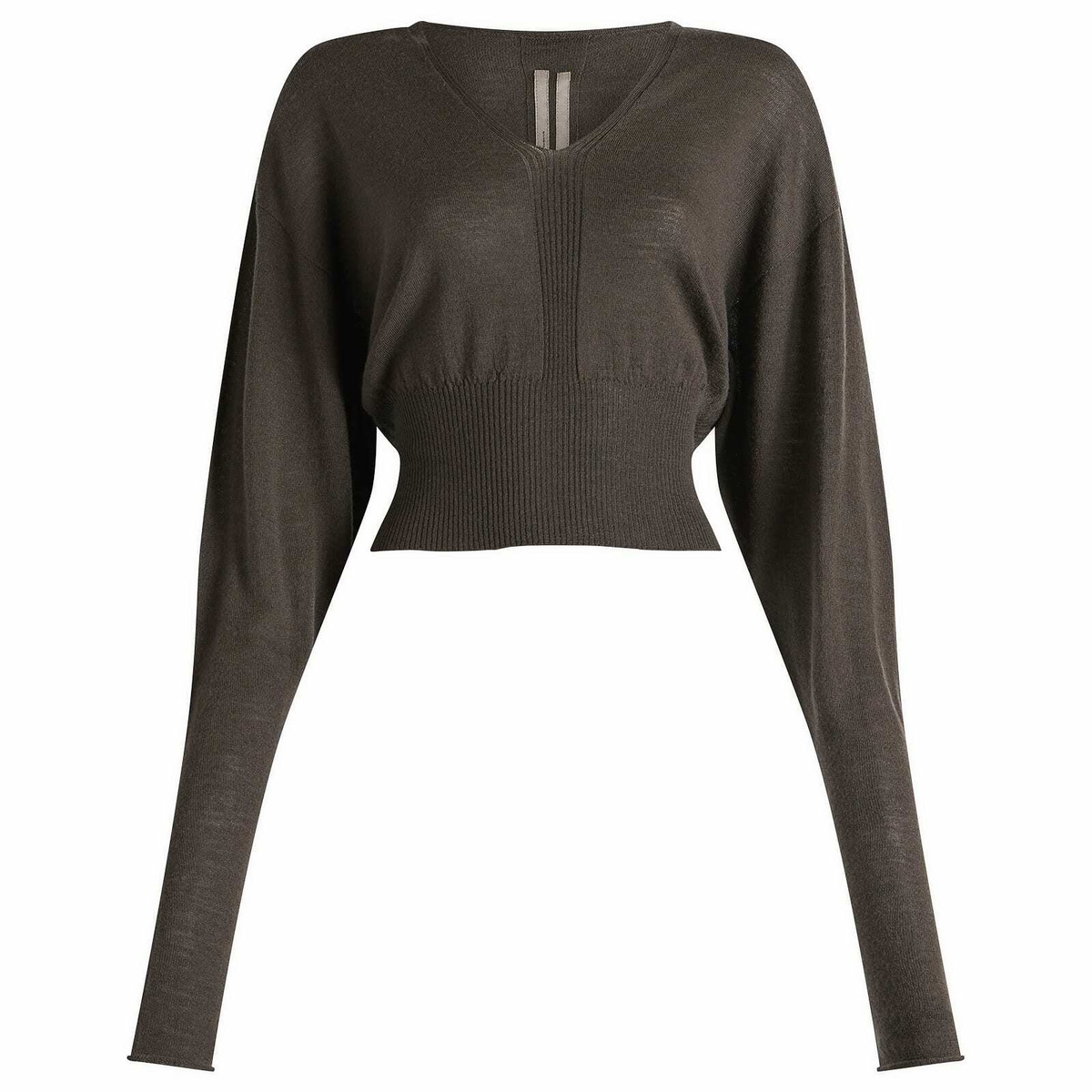Rick Owens Women's V-Neck Cropped Jumper in Dark Dust
