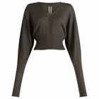 Rick Owens Women's V-Neck Cropped Jumper in Dark Dust