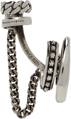 Alexander McQueen Silver Punk Stud Chain Ear Cuff