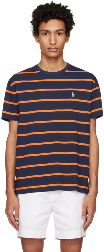 Photo: Polo Ralph Lauren Navy & Orange Striped T-Shirt