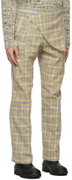 Kiko Kostadinov Yellow & Grey Check Harkman Trousers