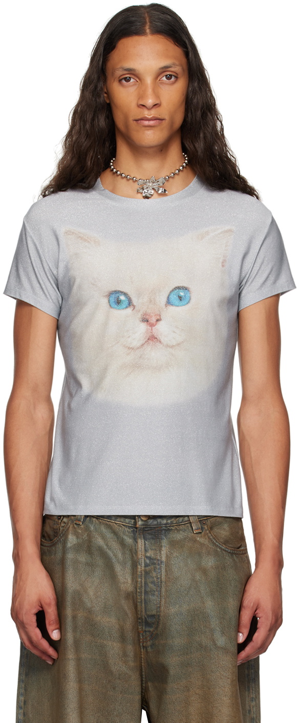 Acne Studios Gray Printed T-Shirt Acne Studios