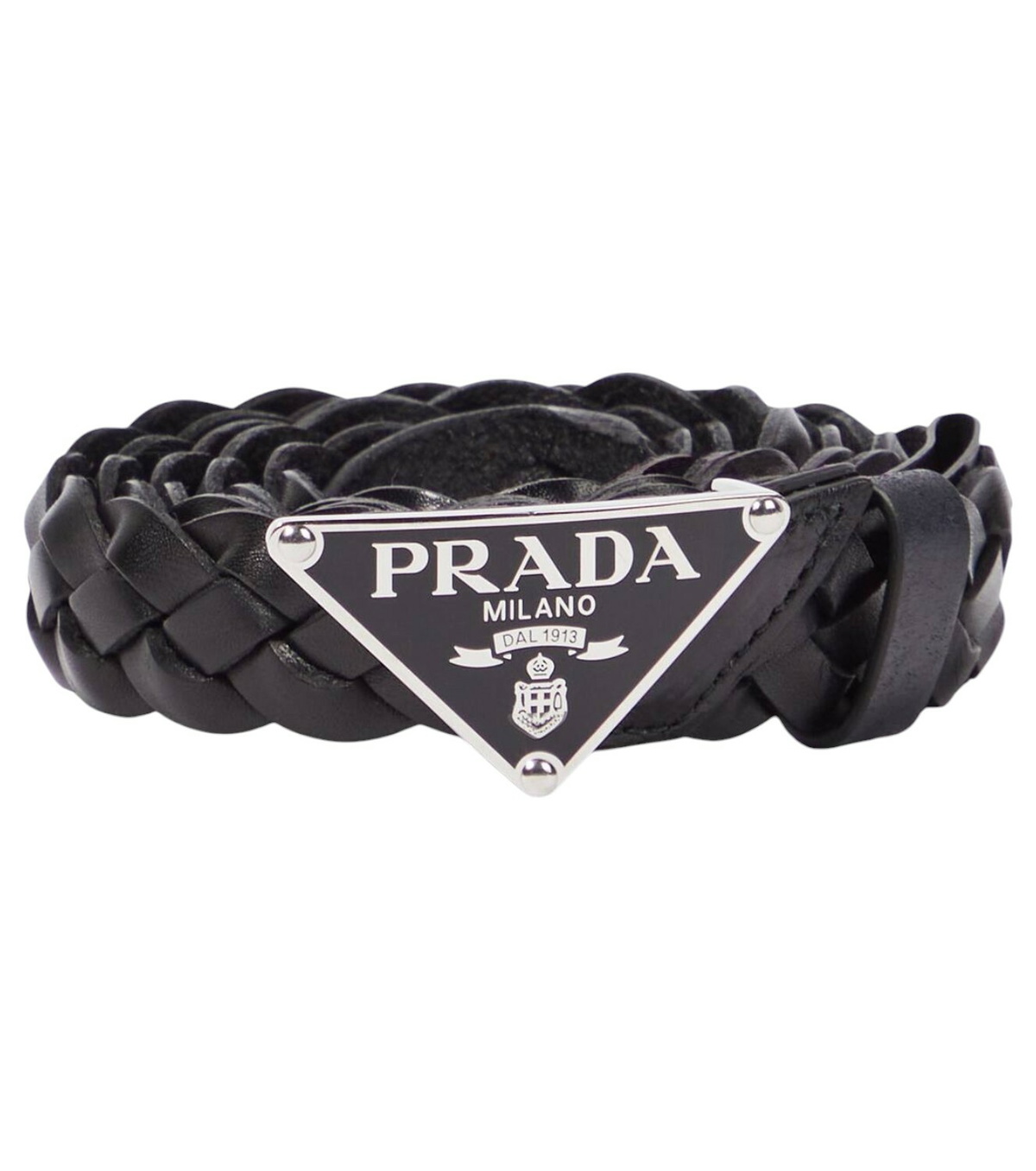 Prada Logo woven leather belt Prada