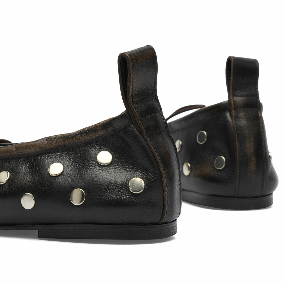 ALOHAS Women's Rosalind All Studs Leather Ballet Flats in All Studs Vintage Effect Brown