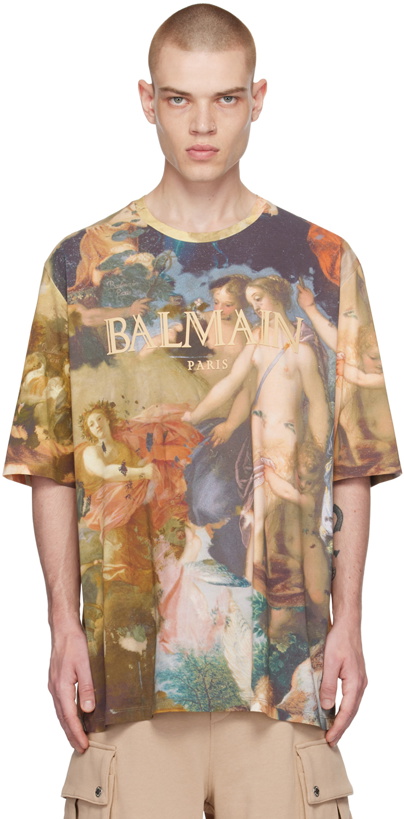 Photo: Balmain Multicolor Pastel Print T-Shirt