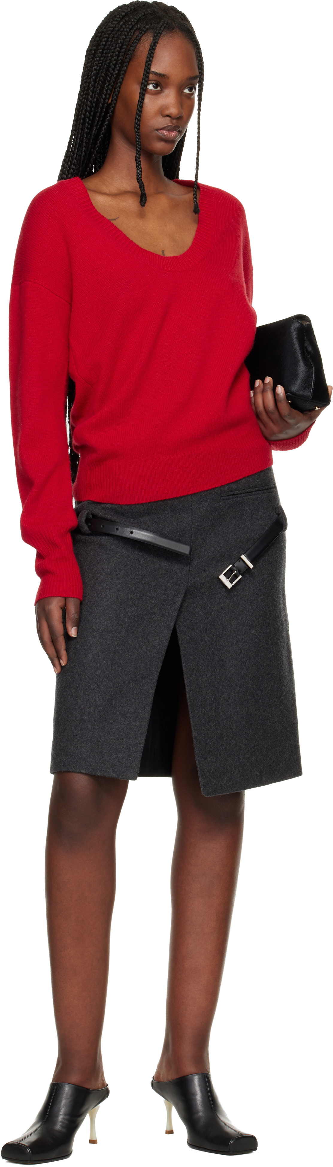 Commission Red U Neck Sweater