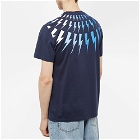 Neil Barrett Men's Ombre Fairisle Thunderbolt T-Shirt in Ink Navy/Blue